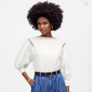 Madewell White Puff Sleeve Blouse